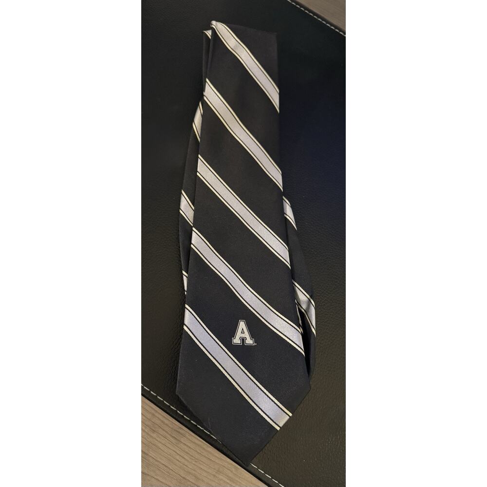 Appalachian State Mountaineers Men’s Silver And Black Striped Standard Tie